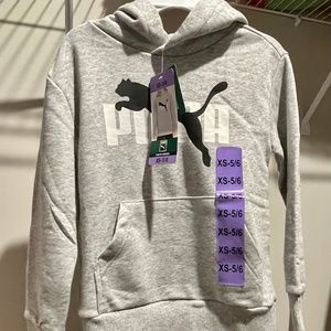 PUMA - Youth Fleece Hoodie Gray, Brand New with tags,  Size XS-5/6